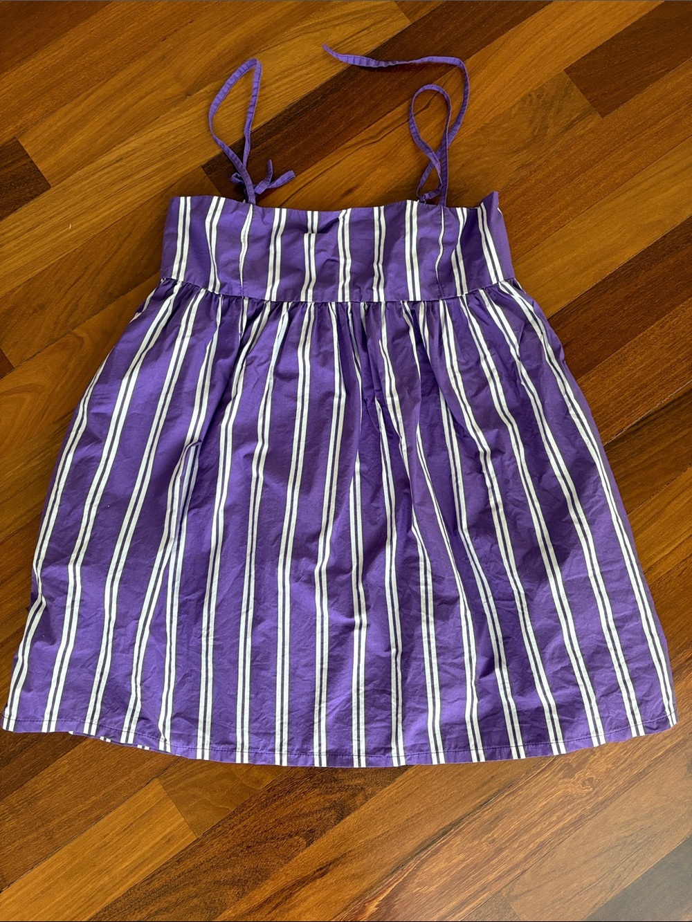 MIKOH Giulia Dress Purple White Stripe Tie-Strap Sundress | Resort Beach